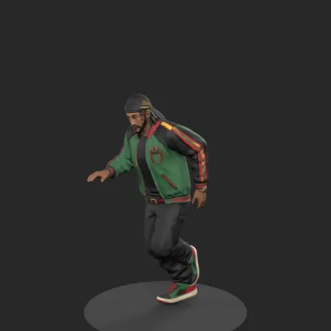The character jumping